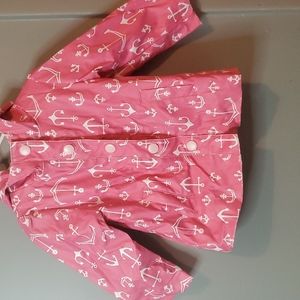 Girls pink anchor raincoat